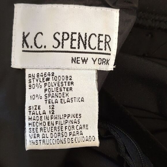 Vintage K C Spencer Mandarin Collar Velvet Maxi Dress Size 12 - Picture 9 of 11